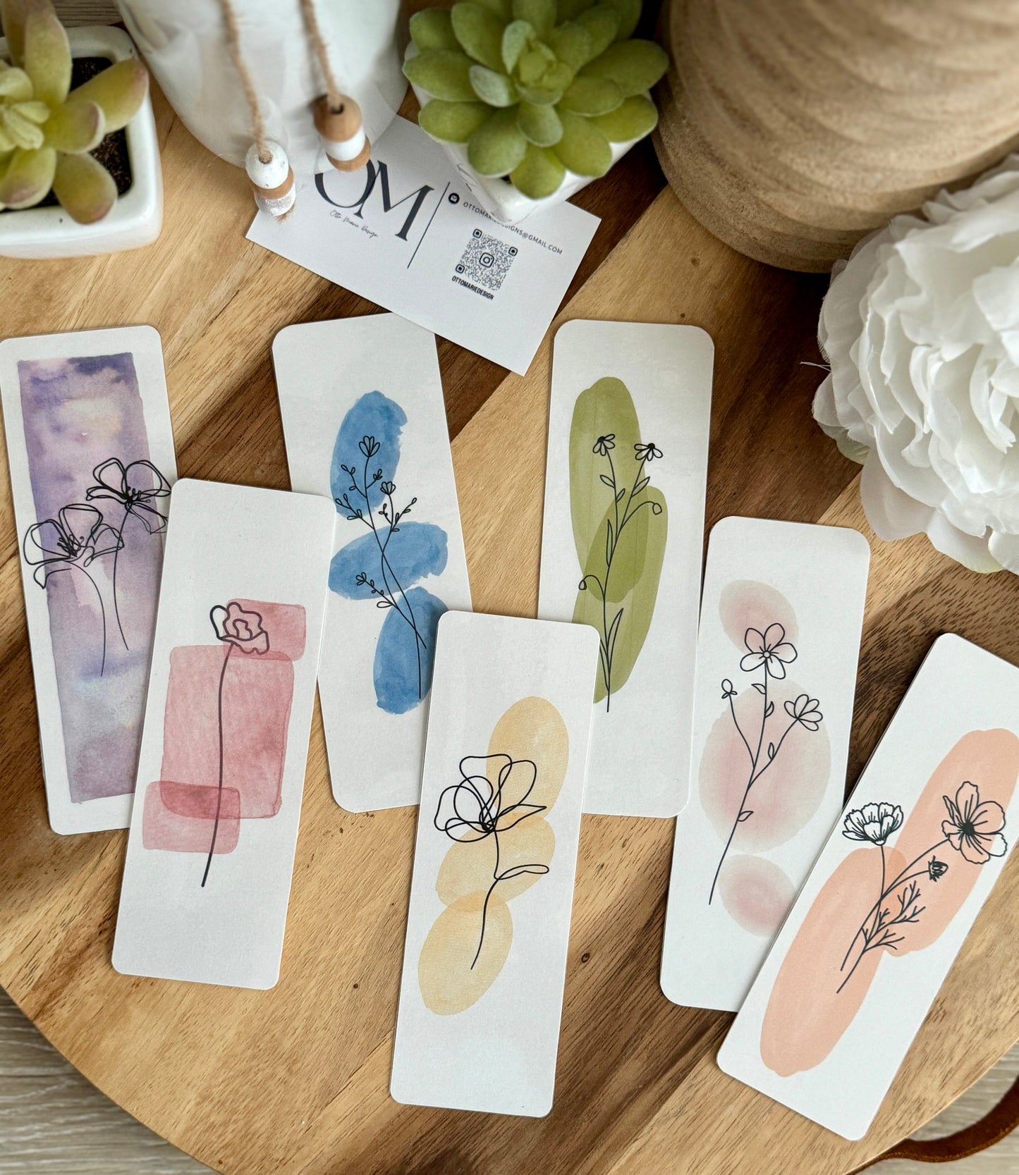 Red Watercolor Bookmark